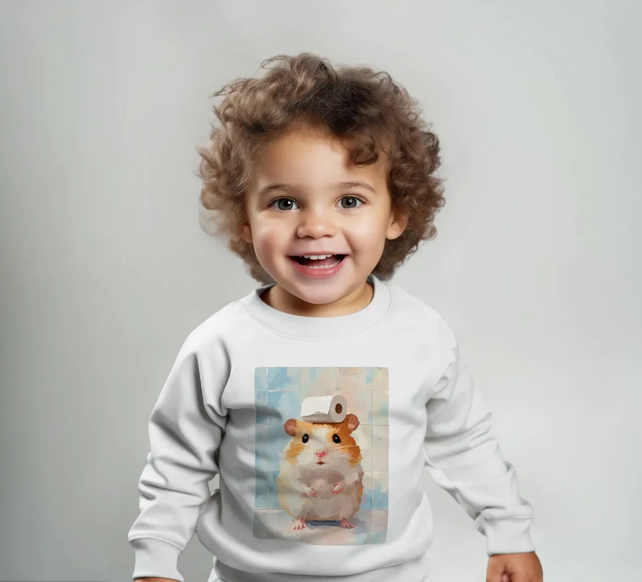 Criceto con carta igienica in testa felpa neonato da JoyWalkerShop