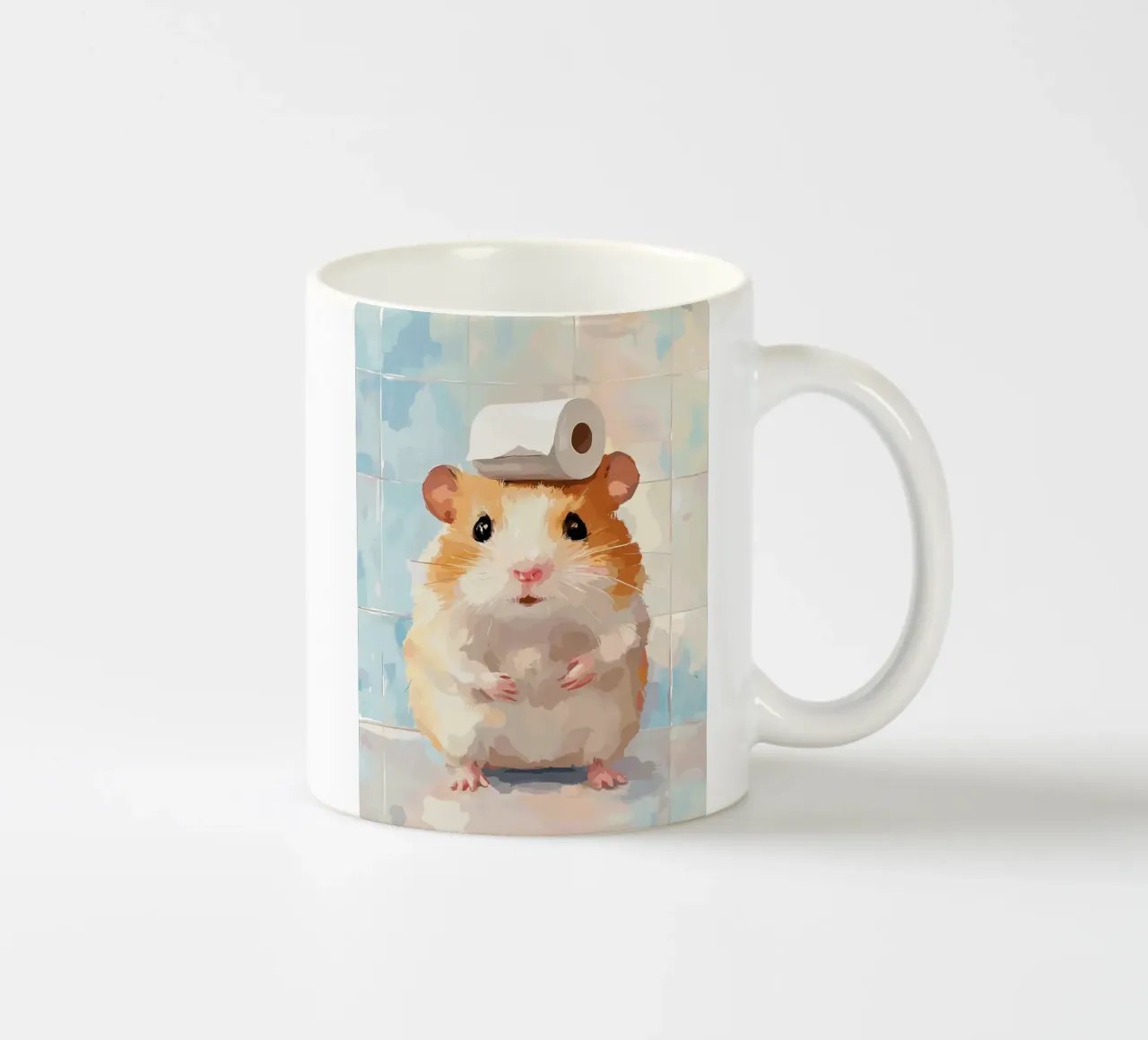 Criceto con carta igienica in testa tazza in ceramica da JoyWalkerShop
