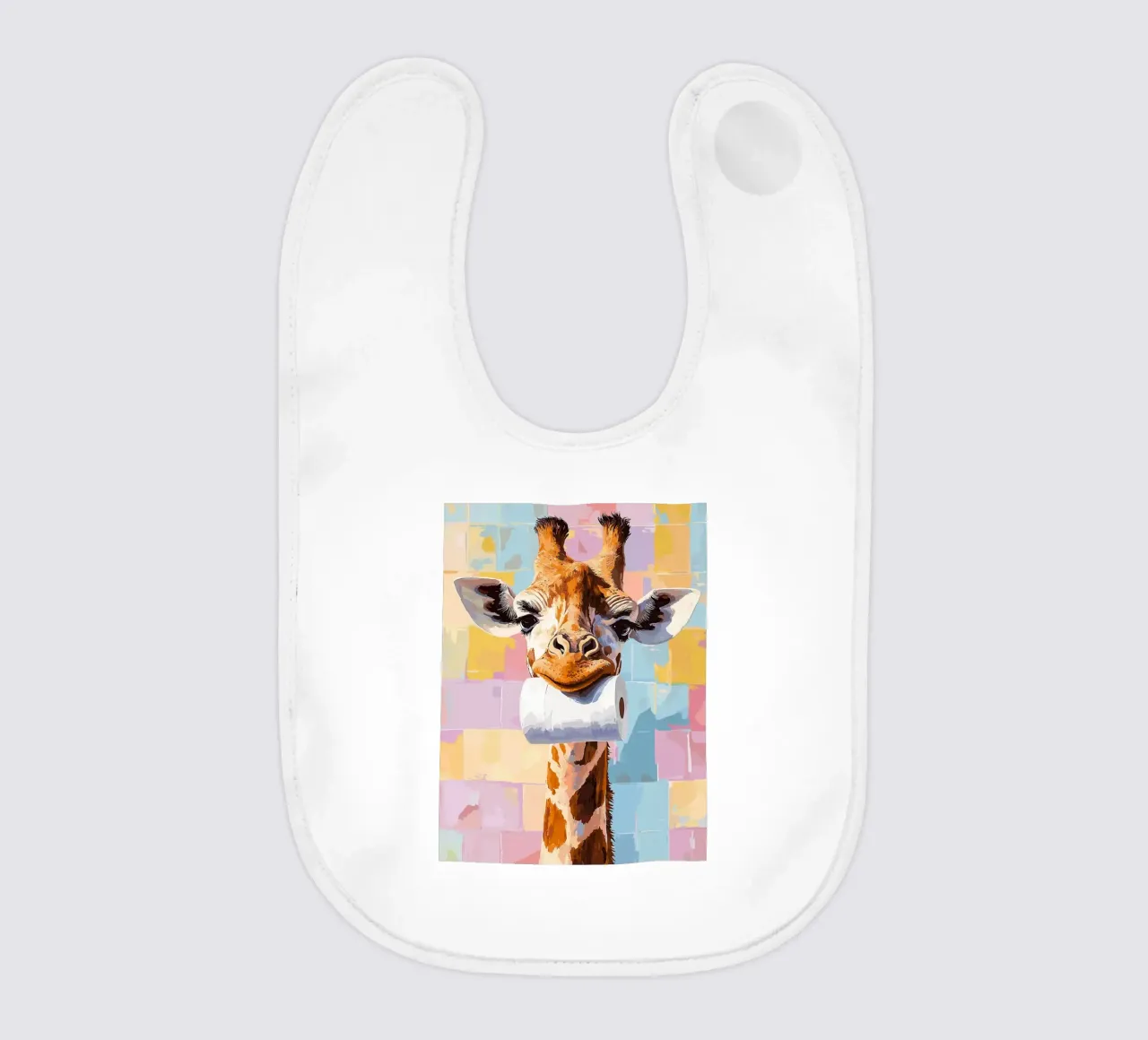 Giraffa con rotolo di carta igienica bavaglino da JoyWalkerShop