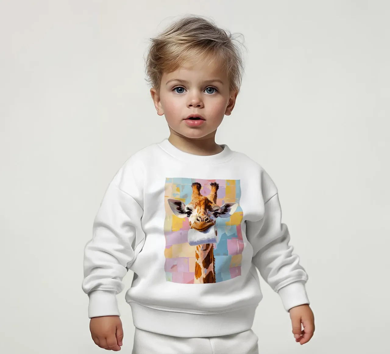 Giraffa con rotolo di carta igienica felpa neonato da JoyWalkerShop