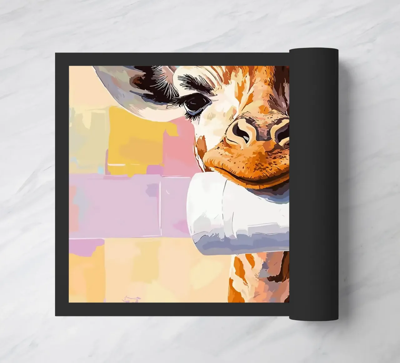 Giraffa con rotolo di carta igienica zerbino da JoyWalkerShop