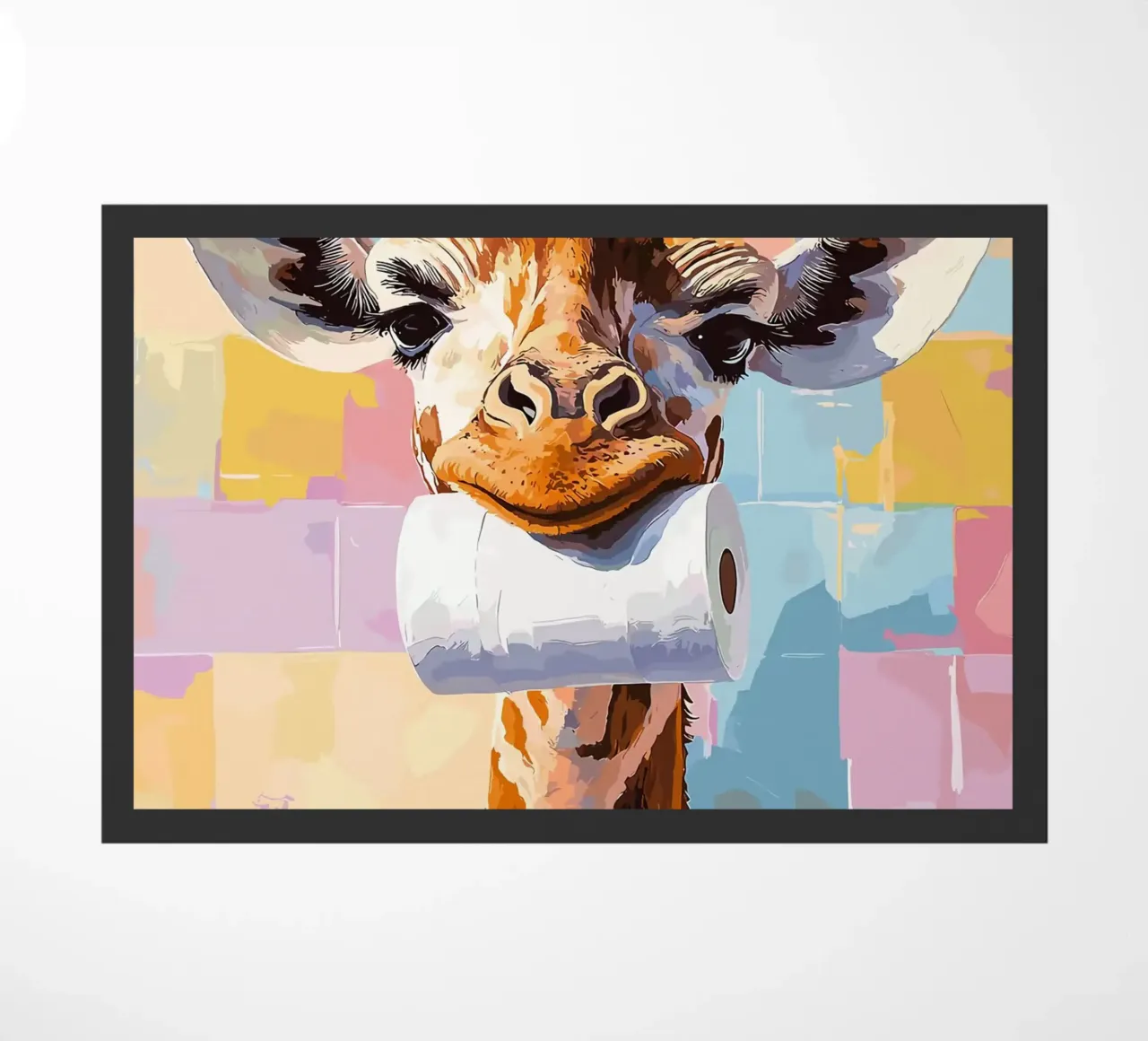 Giraffa con rotolo di carta igienica zerbino da JoyWalkerShop