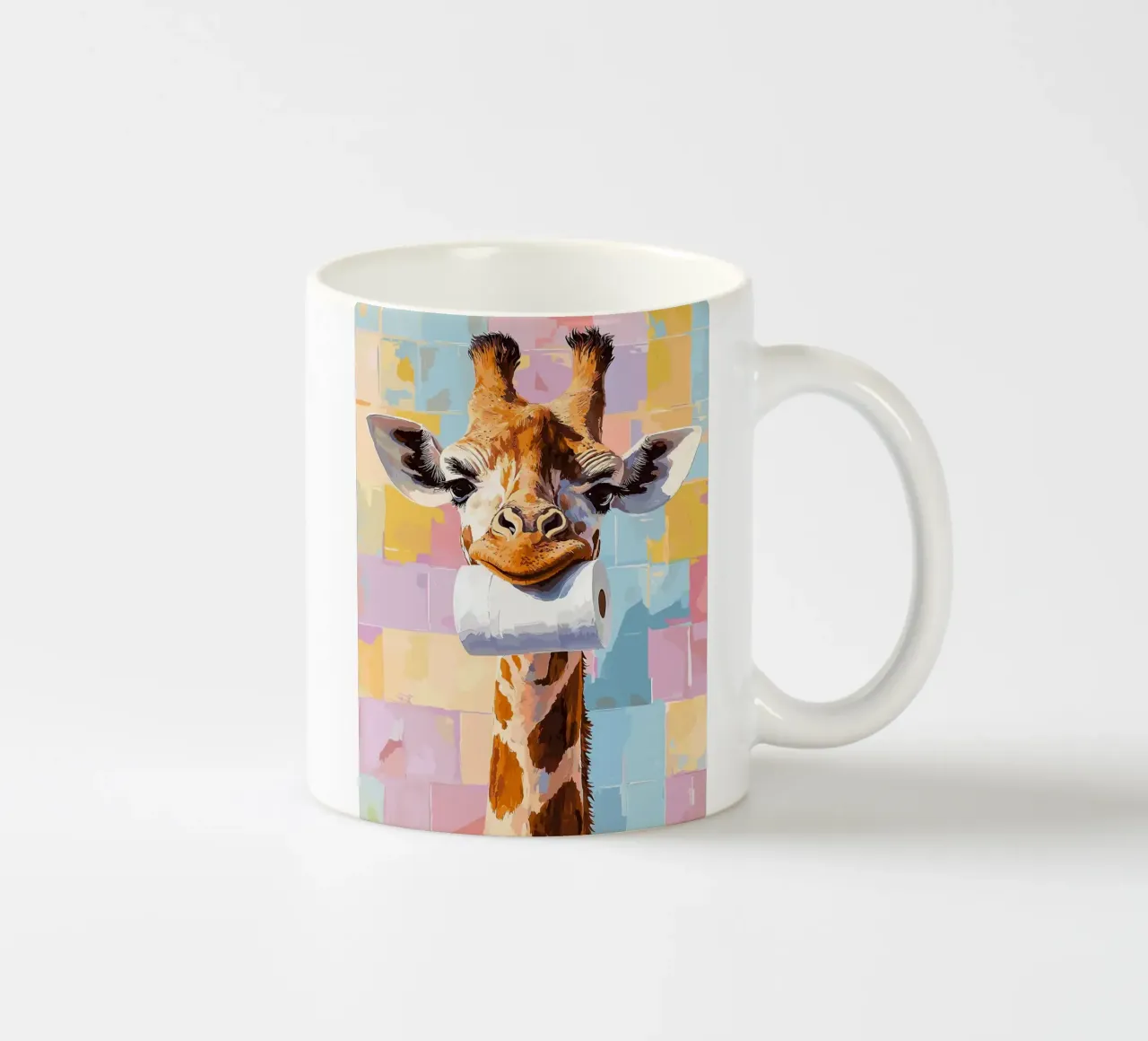 Giraffa con rotolo di carta igienica tazza in ceramica da JoyWalkerShop