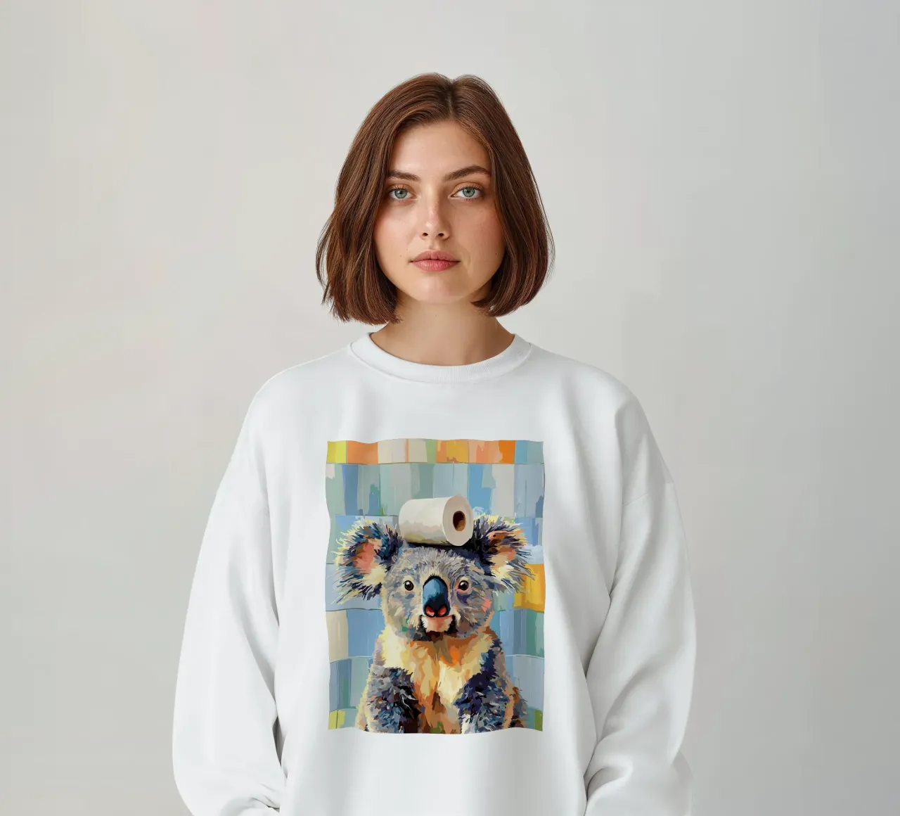 Koala con carta igienica in testa felpa da JoyWalkerShop