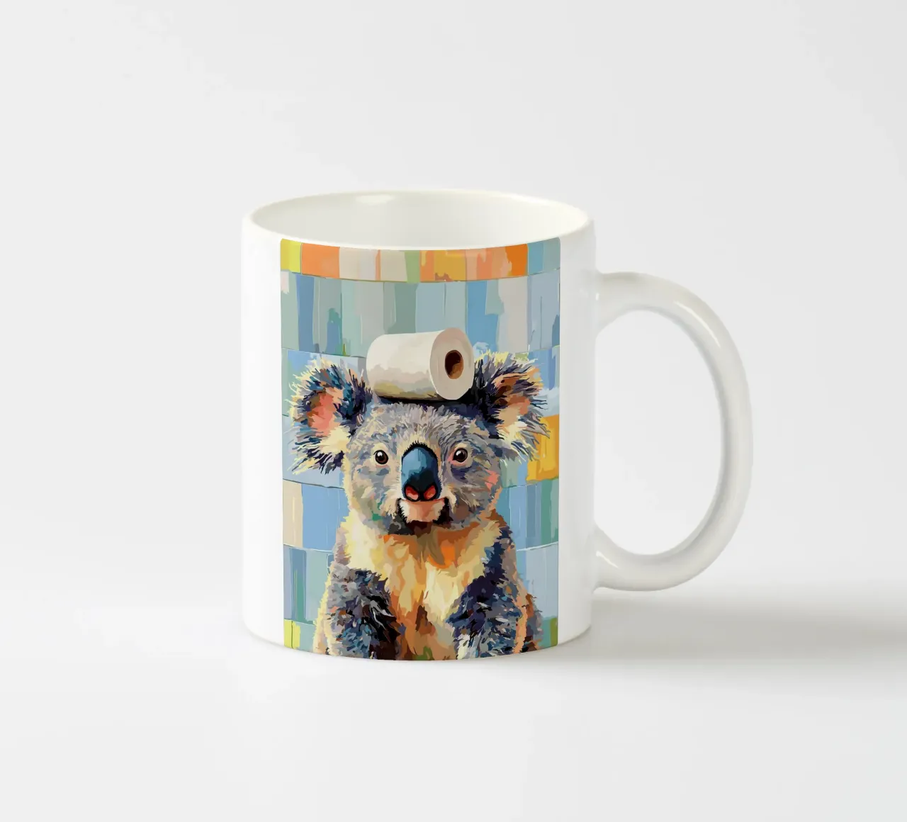 Koala con carta igienica in testa tazza in ceramica da JoyWalkerShop