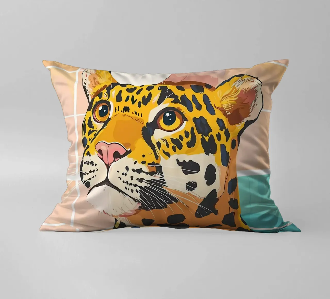 Leopardo con carta igienica in testa cuscino da JoyWalkerShop