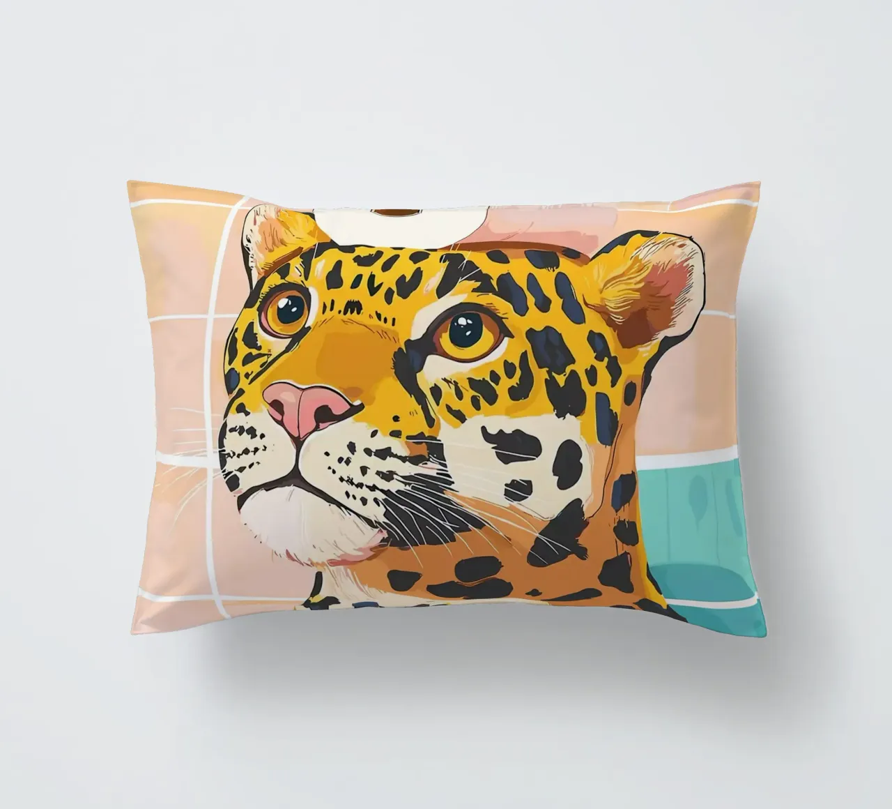 Leopardo con carta igienica in testa cuscino da JoyWalkerShop