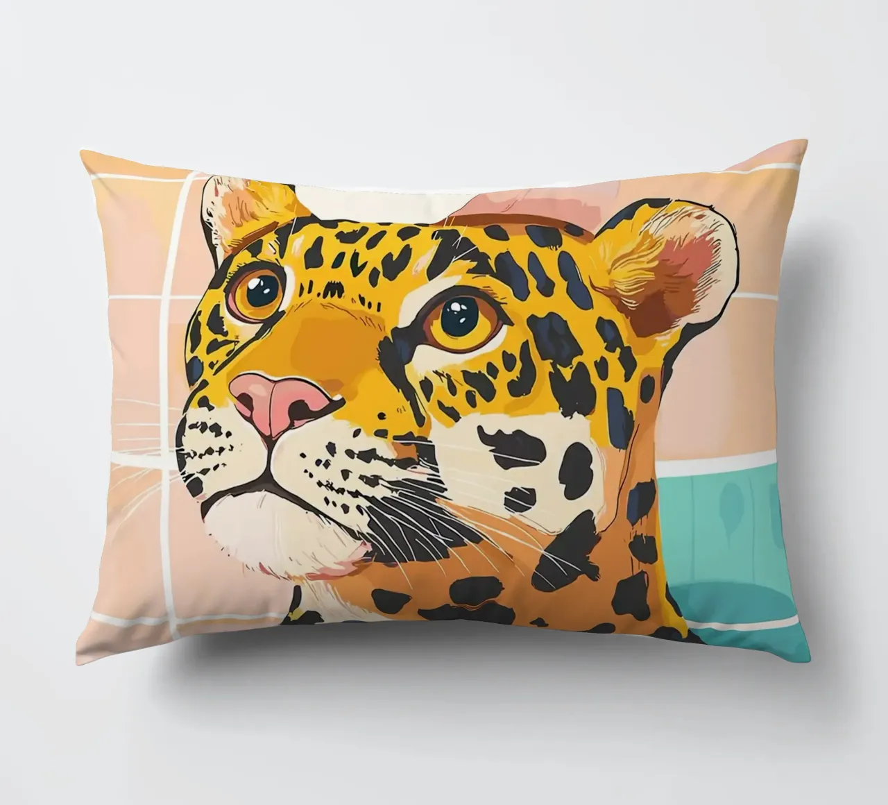Leopardo con carta igienica in testa cuscino da JoyWalkerShop