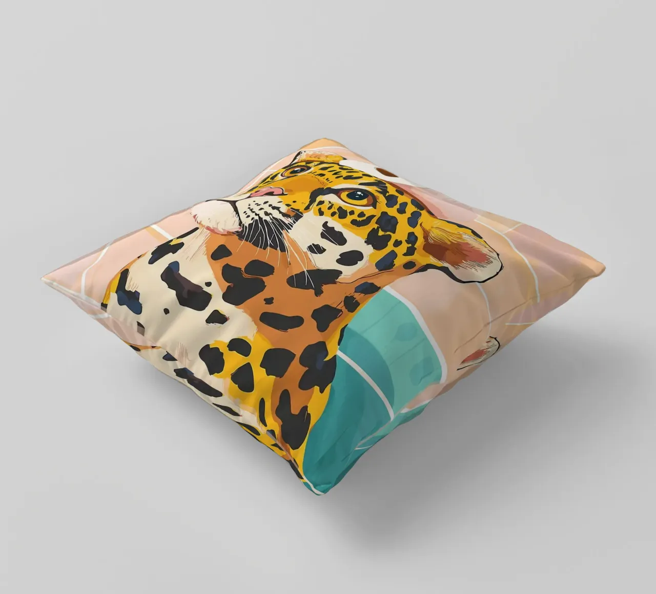 Leopardo con carta igienica in testa cuscino da JoyWalkerShop
