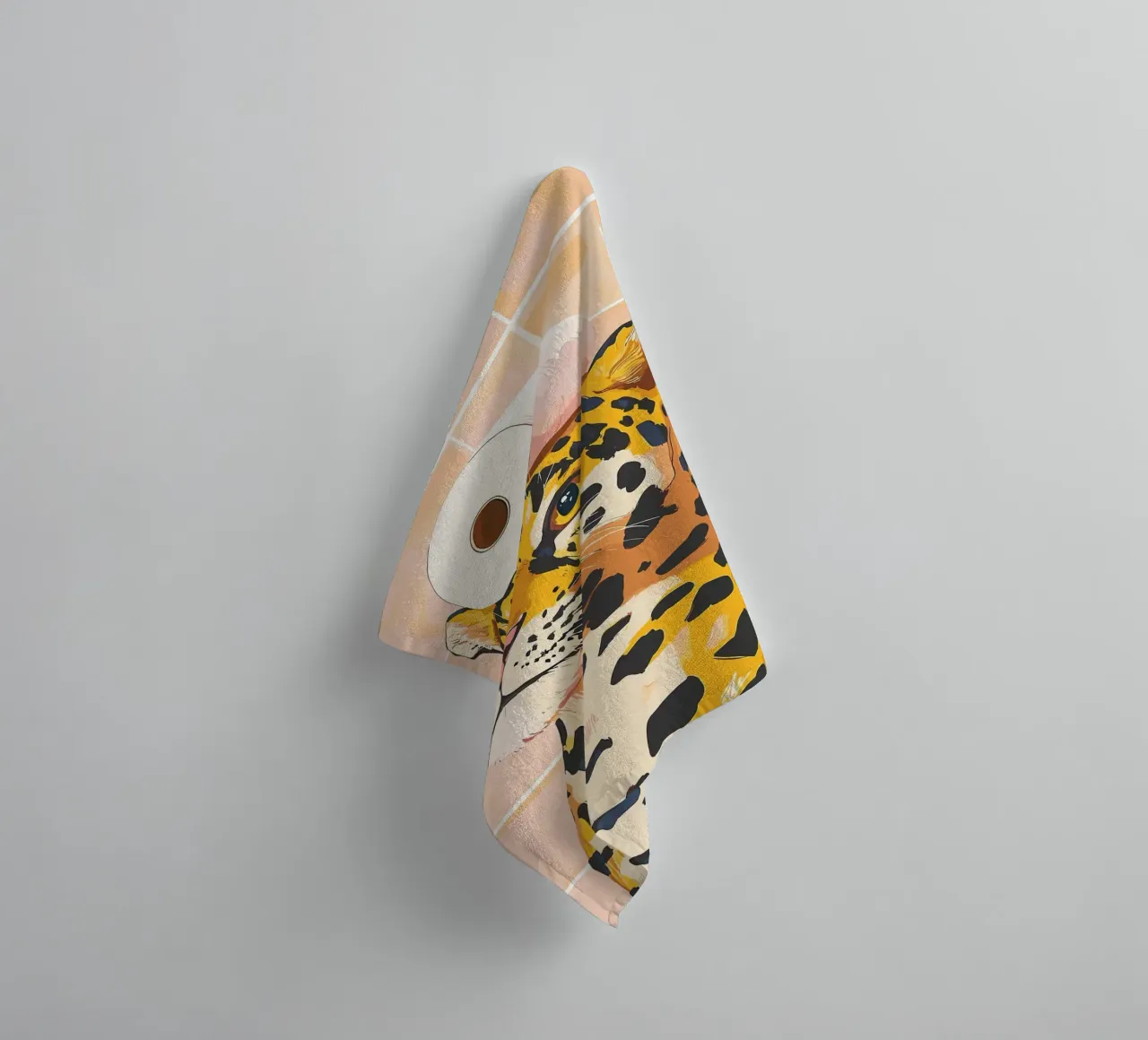 Leopardo con carta igienica in testa asciugamano da bagno da JoyWalkerShop