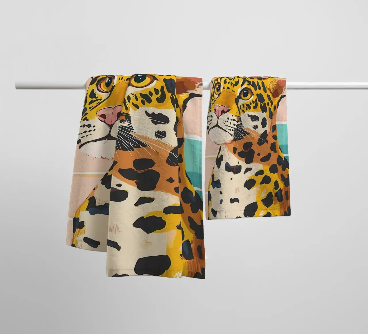 Leopardo con carta igienica in testa asciugamano da bagno da JoyWalkerShop