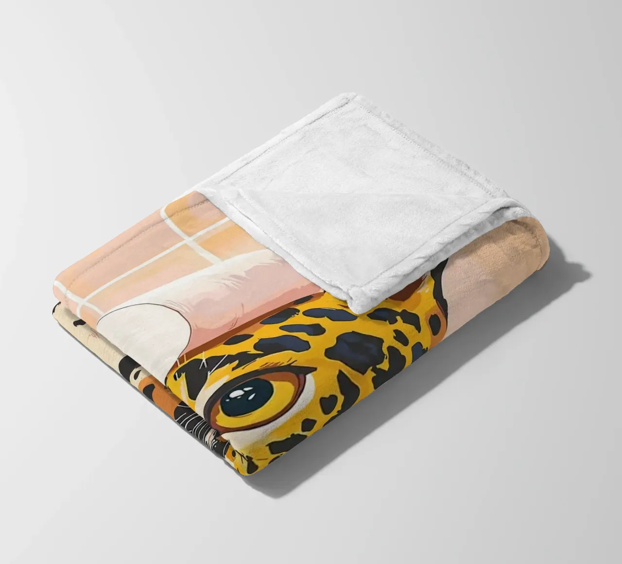 Leopardo con carta igienica in testa coperta in pile da JoyWalkerShop
