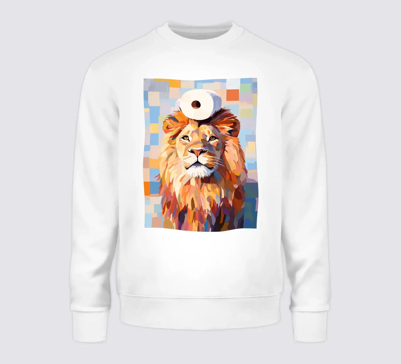 Leone con cappello a rotolo di carta igienica felpa da JoyWalkerShop