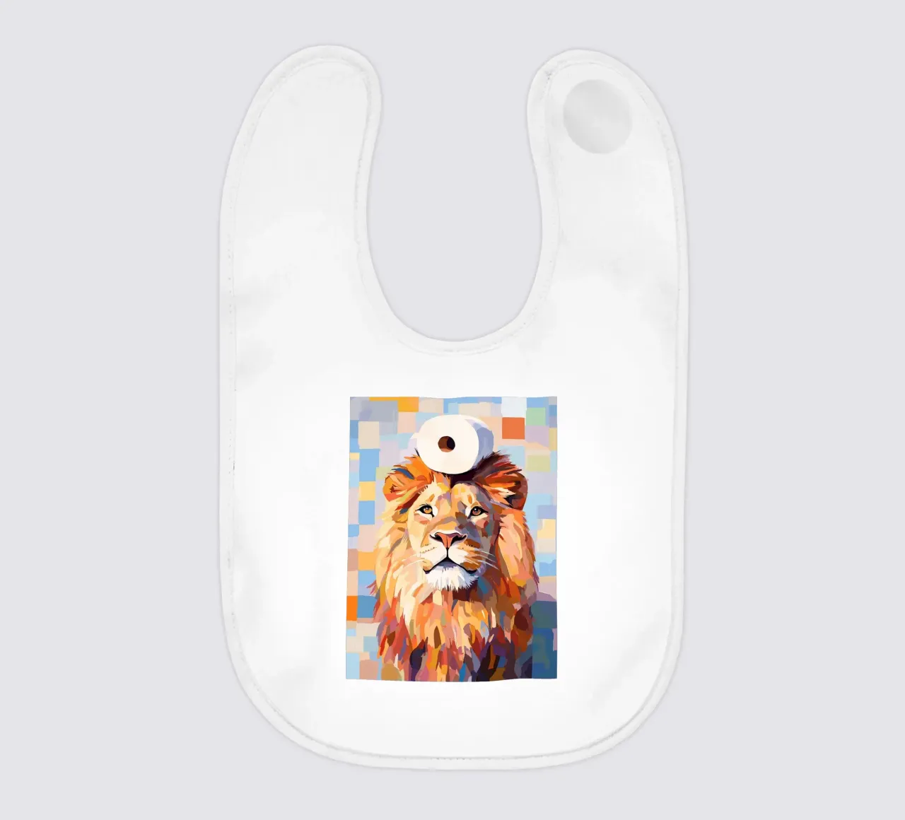 Leone con cappello a rotolo di carta igienica bavaglino da JoyWalkerShop