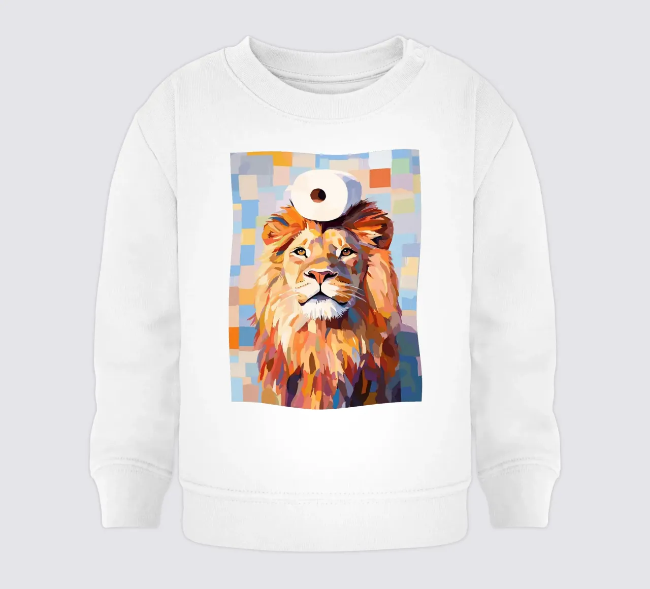 Leone con cappello a rotolo di carta igienica felpa neonato da JoyWalkerShop