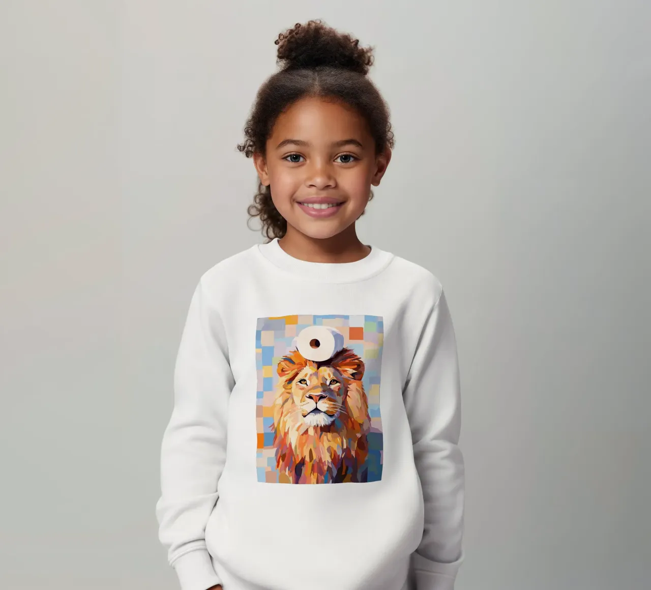 Leone con cappello a rotolo di carta igienica felpa bambino da JoyWalkerShop