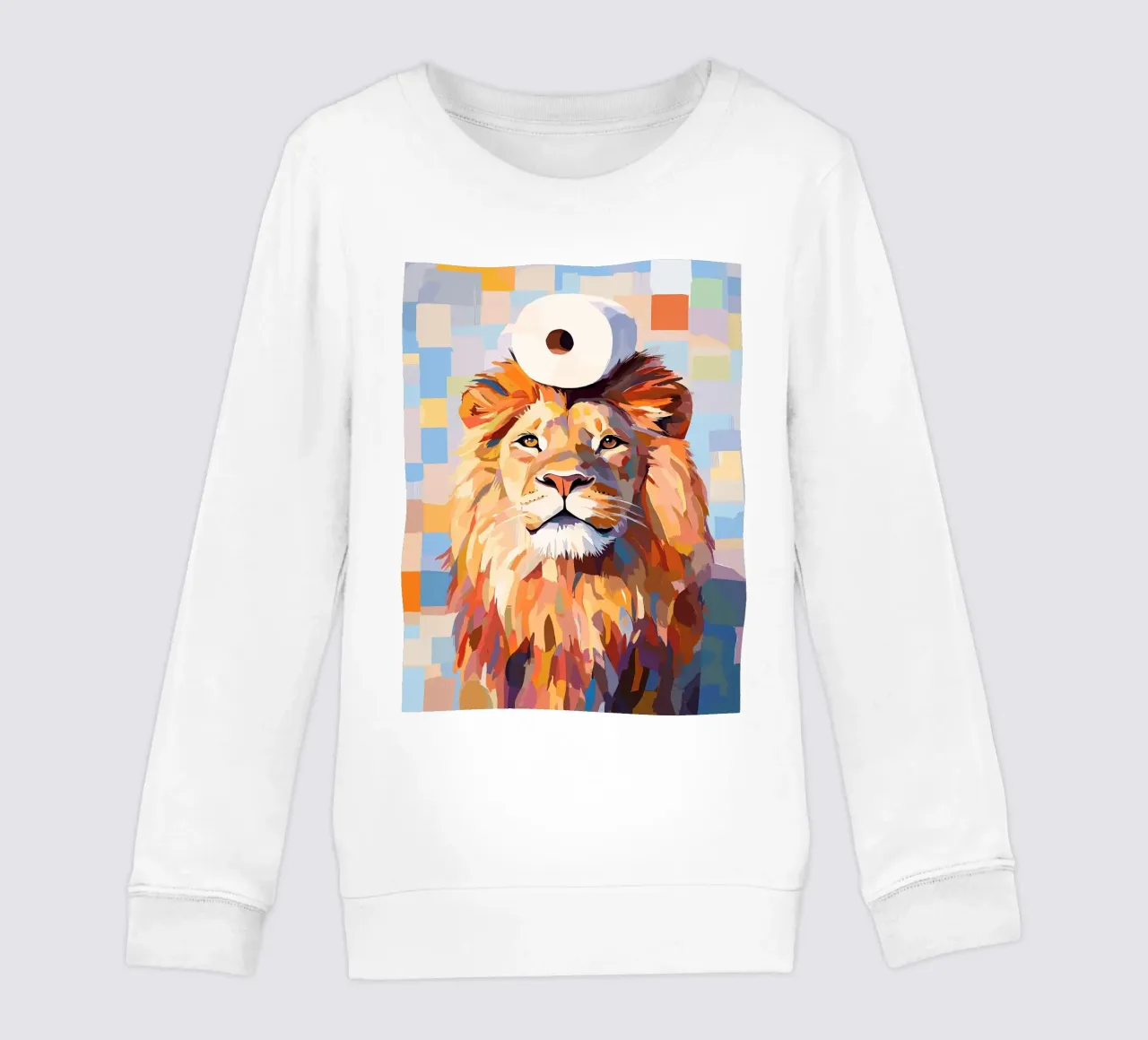 Leone con cappello a rotolo di carta igienica felpa bambino da JoyWalkerShop