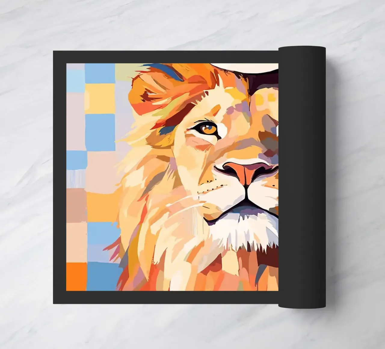 Leone con cappello a rotolo di carta igienica zerbino da JoyWalkerShop