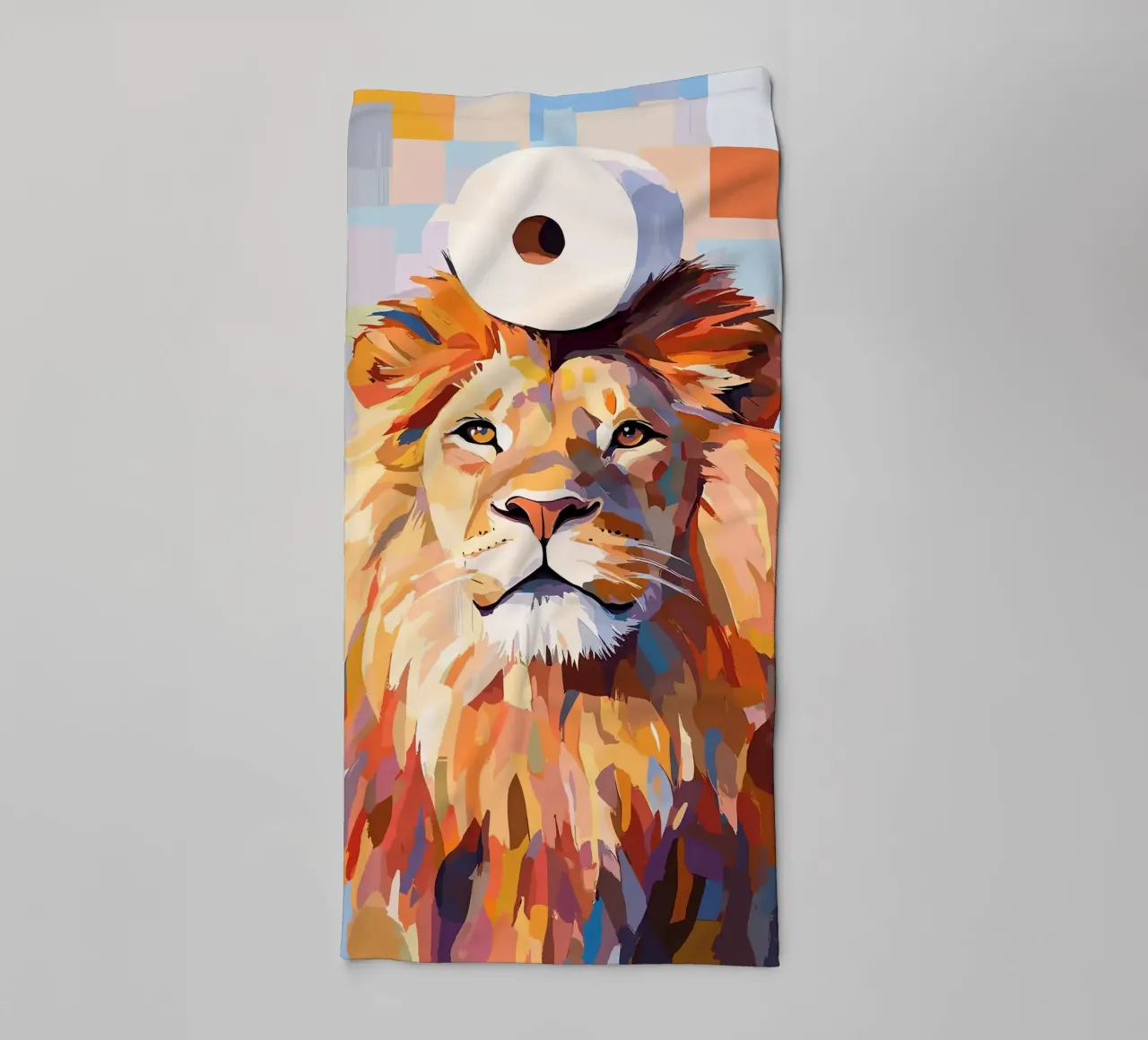 Leone con cappello a rotolo di carta igienica asciugamano da bagno da JoyWalkerShop
