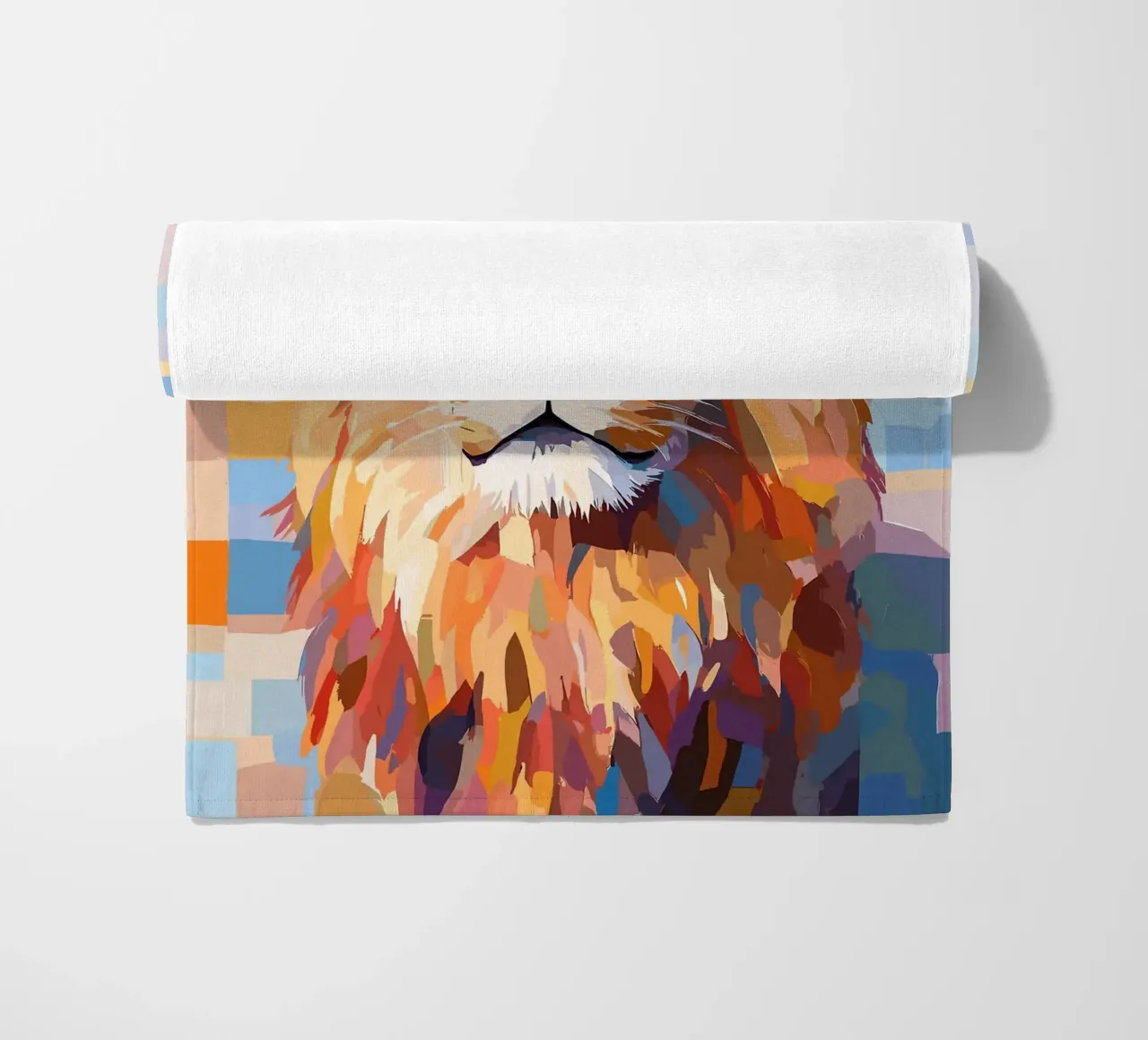 Leone con cappello a rotolo di carta igienica telo mare da JoyWalkerShop