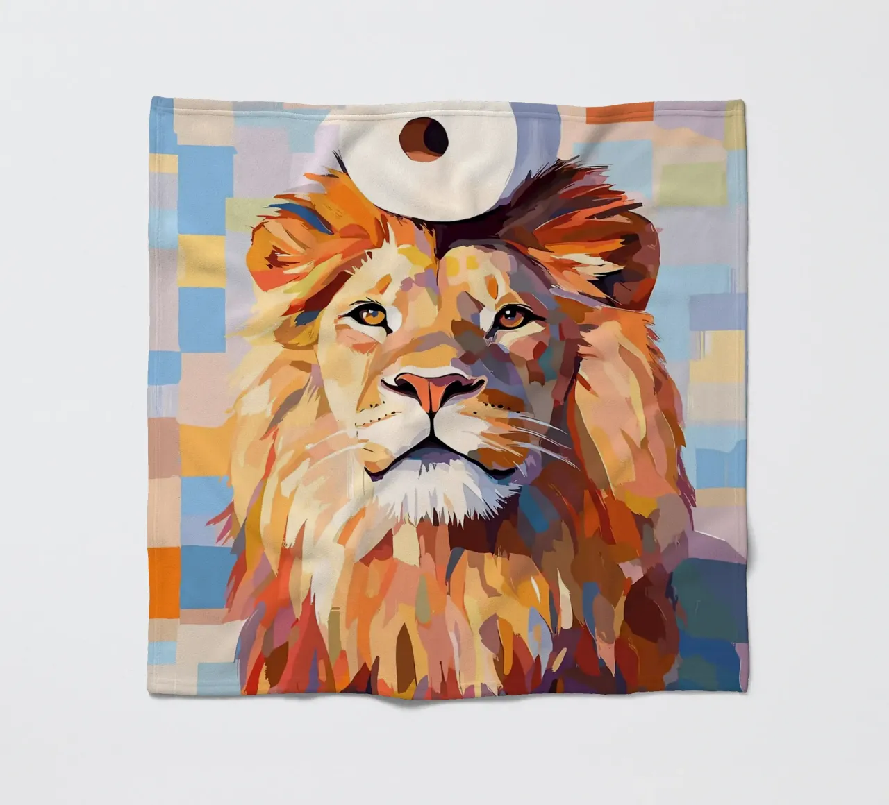 Leone con cappello a rotolo di carta igienica coperta in pile da JoyWalkerShop
