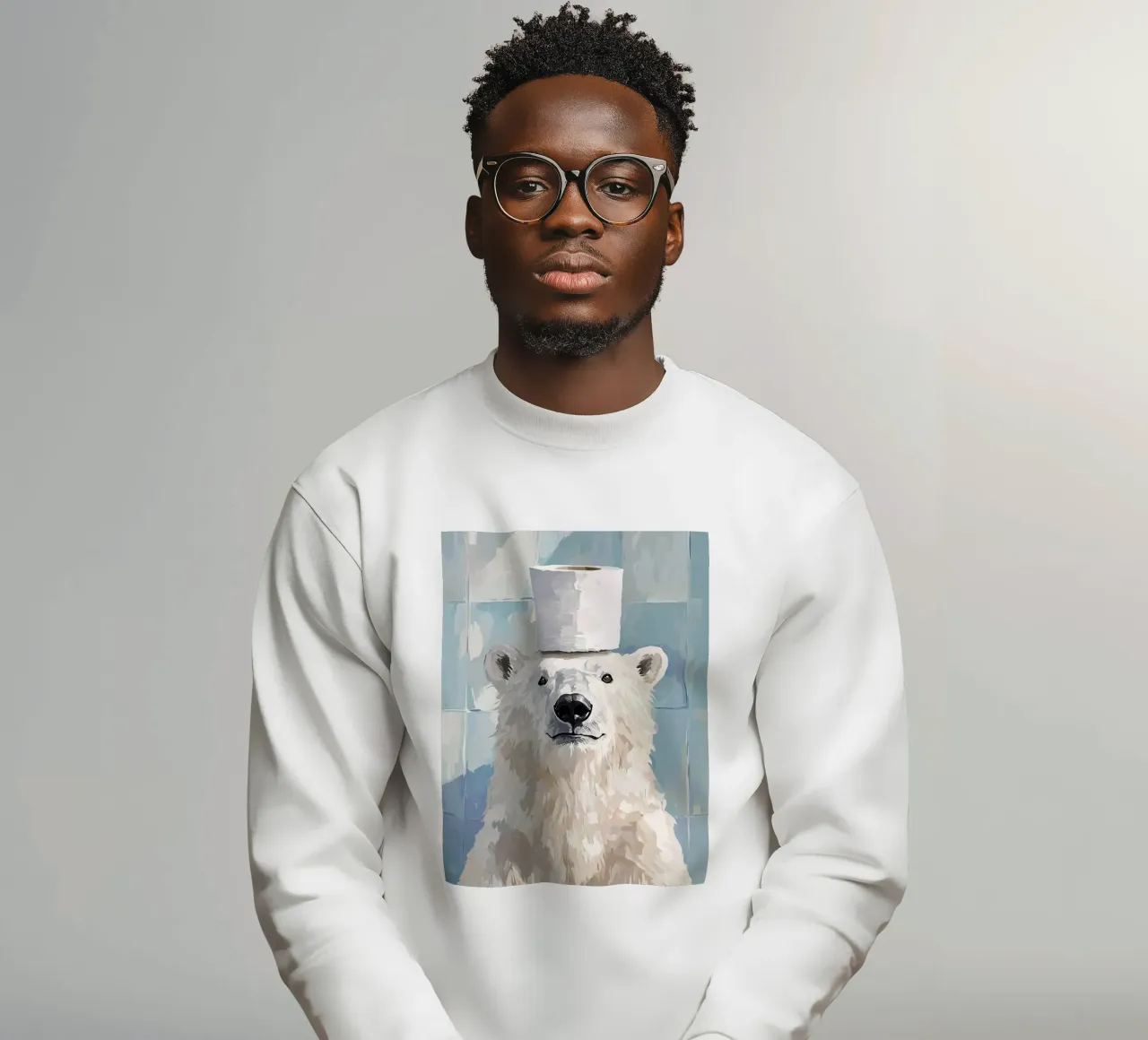 Orso polare con cappello di carta igienica felpa da JoyWalkerShop