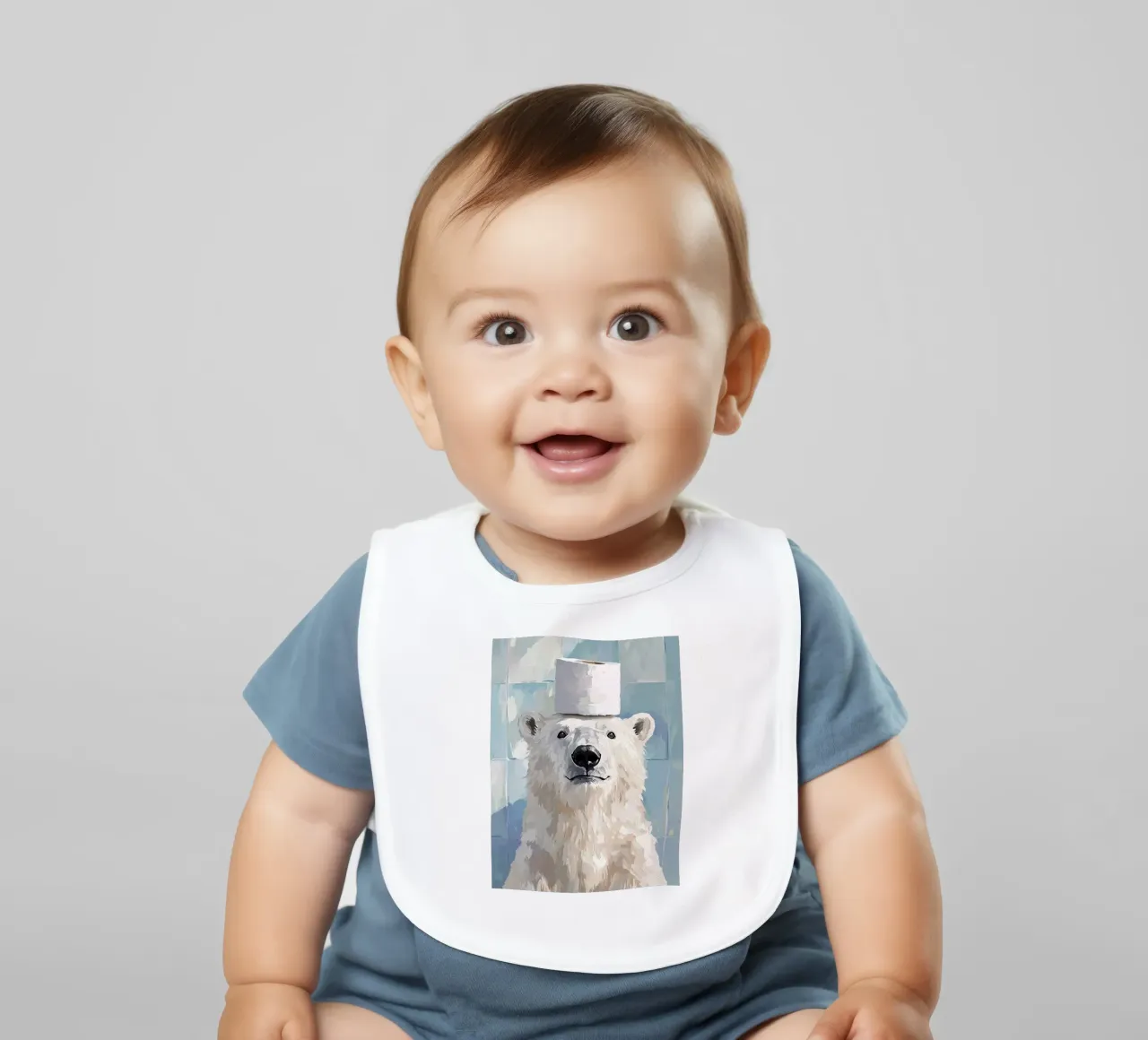 Orso polare con cappello di carta igienica bavaglino da JoyWalkerShop