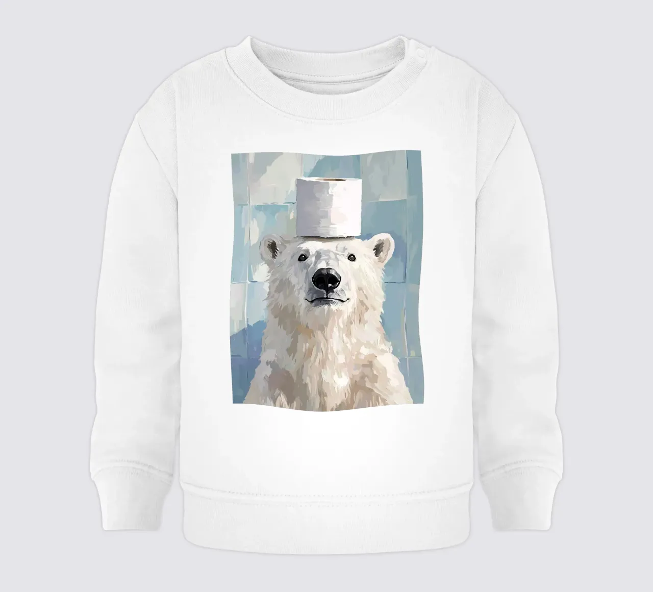 Orso polare con cappello di carta igienica felpa neonato da JoyWalkerShop