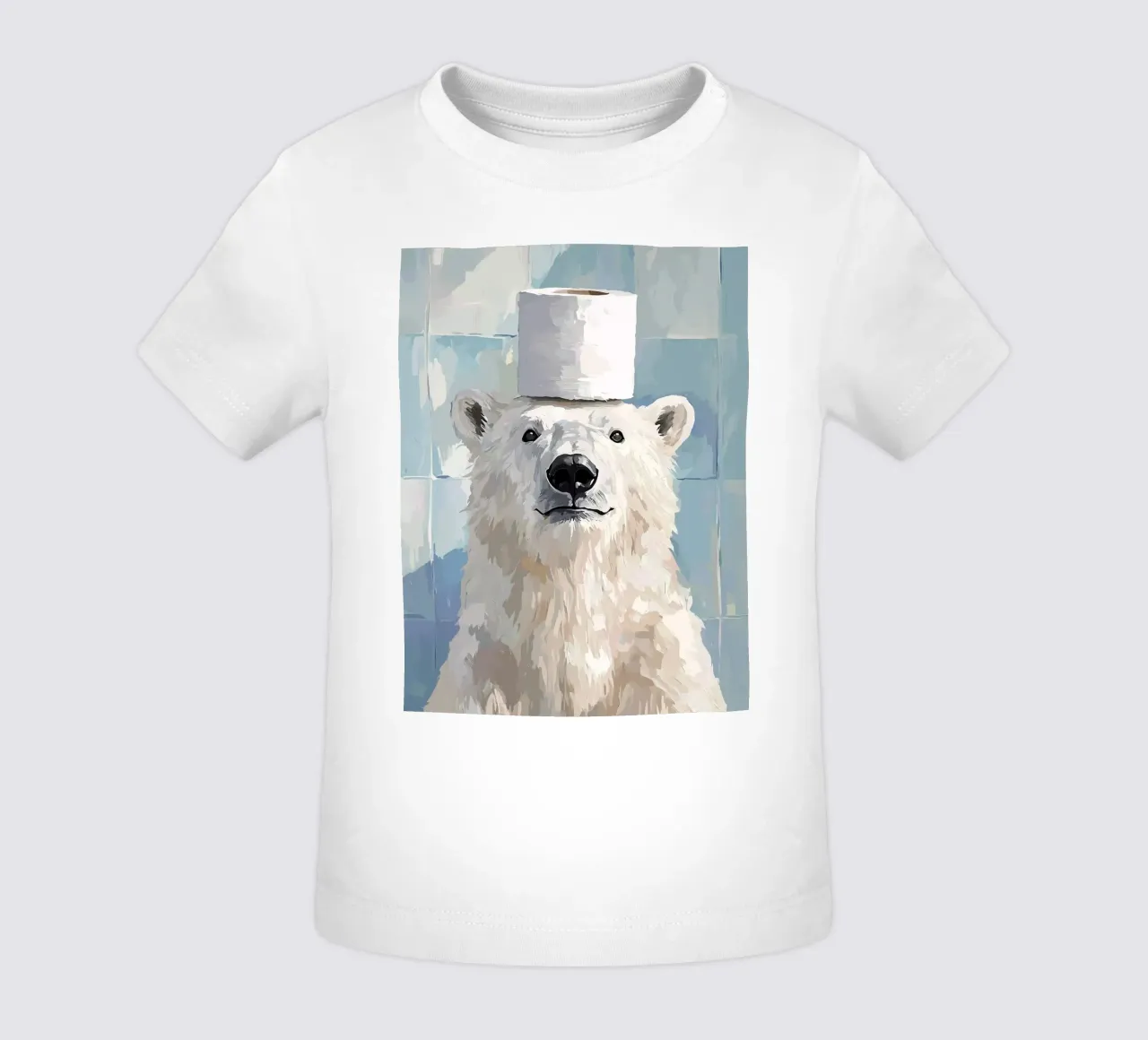 Orso polare con cappello di carta igienica maglietta neonato da JoyWalkerShop