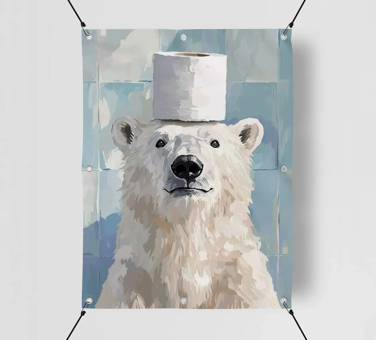 Orso polare con cappello di carta igienica telo in pvc da JoyWalkerShop