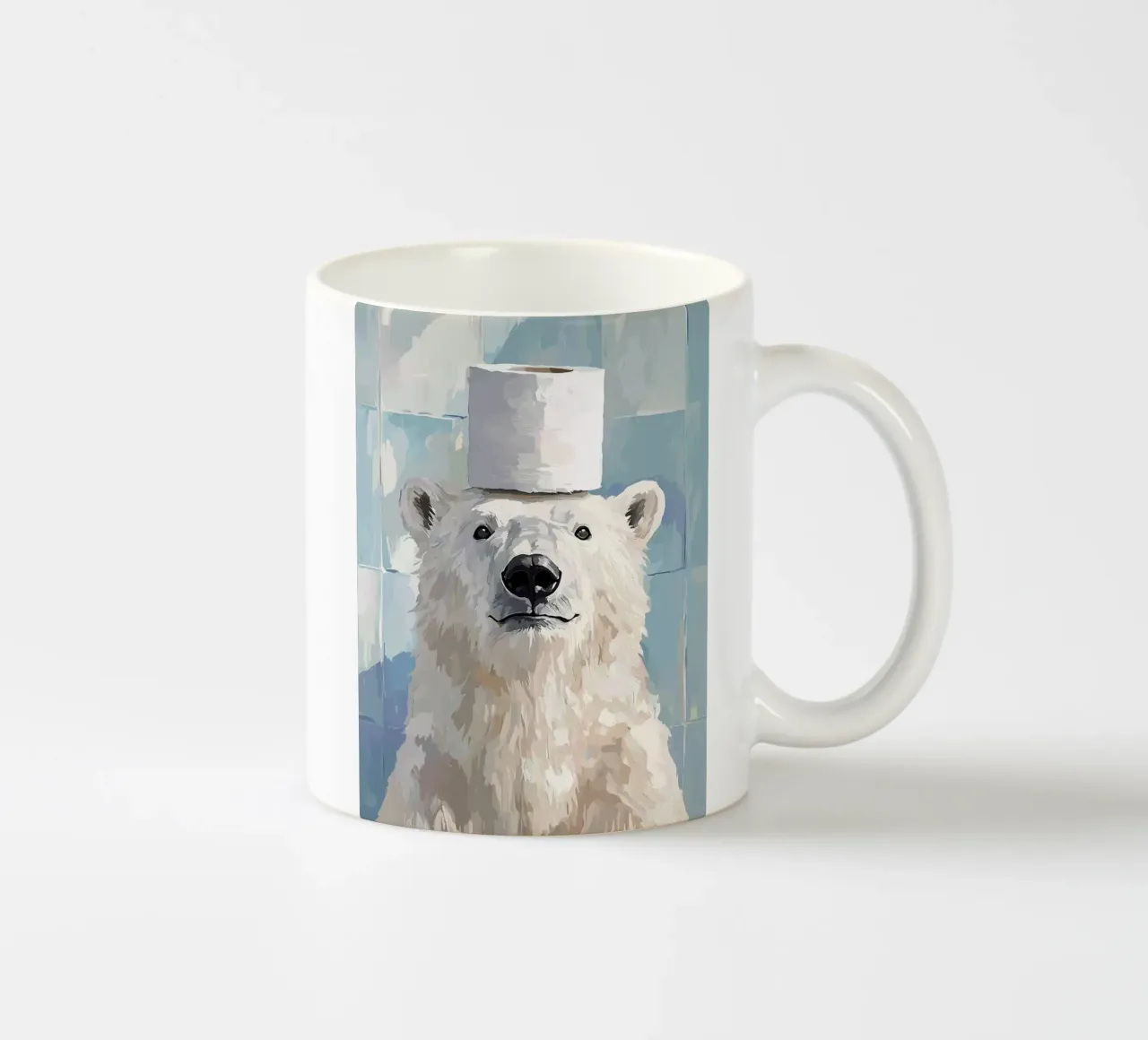 Orso polare con cappello di carta igienica tazza in ceramica da JoyWalkerShop