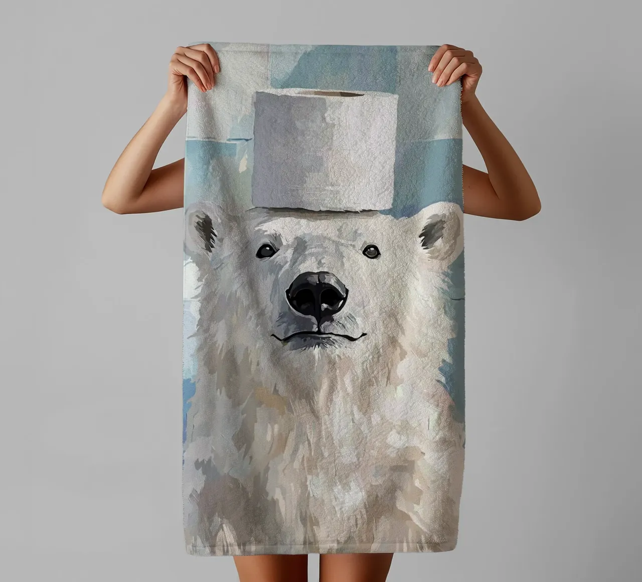 Orso polare con cappello di carta igienica asciugamano da bagno da JoyWalkerShop