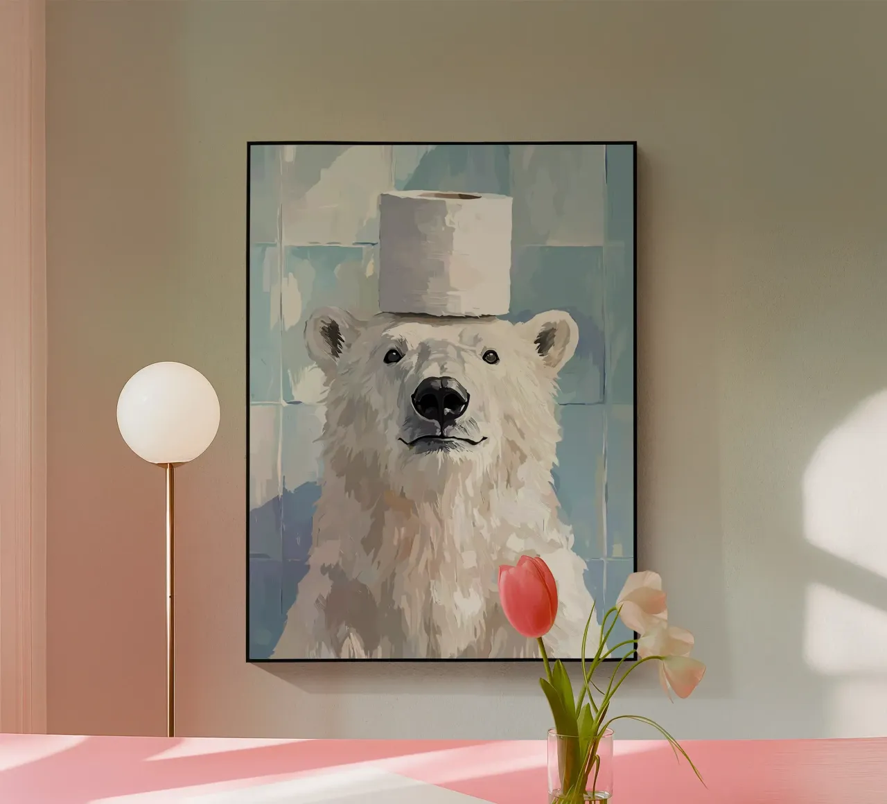 Orso polare con cappello di carta igienica plexiglass da JoyWalkerShop