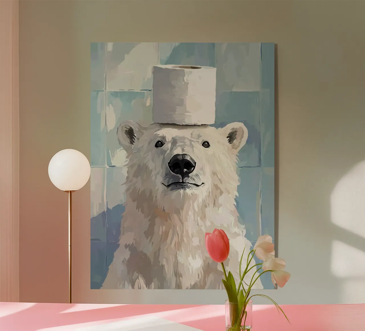 Orso polare con cappello di carta igienica plexiglass da JoyWalkerShop