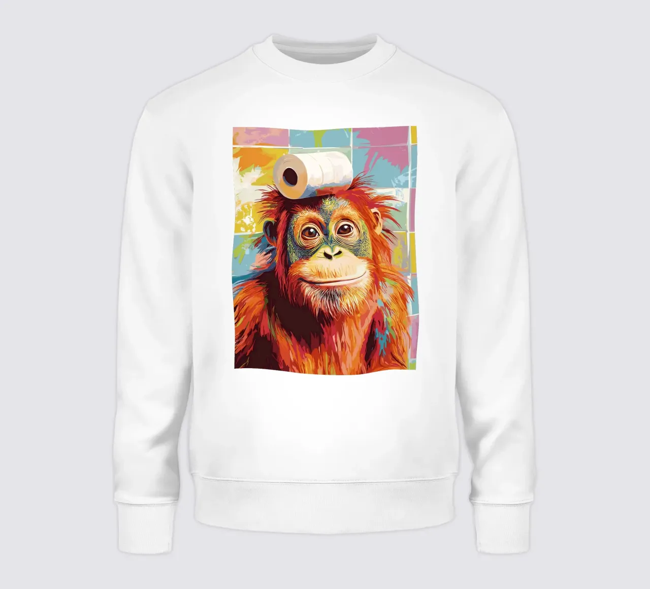 Orangutan con carta igienica sulla testa felpa da JoyWalkerShop