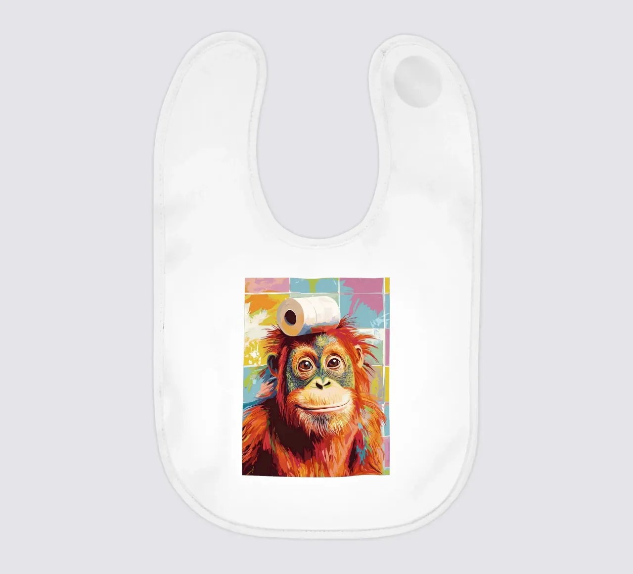 Orangutan con carta igienica sulla testa bavaglino da JoyWalkerShop