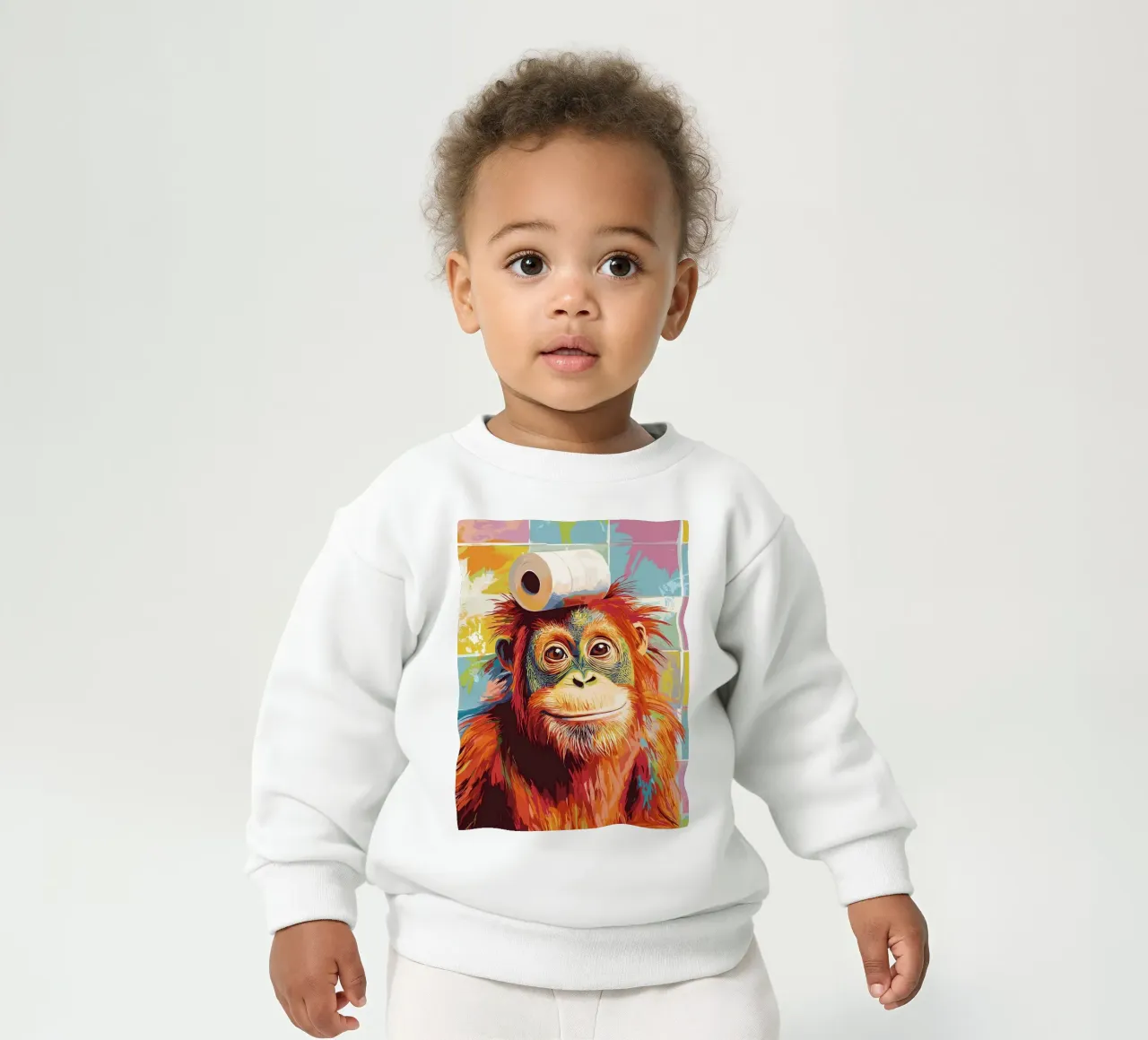 Orangutan con carta igienica sulla testa felpa neonato da JoyWalkerShop