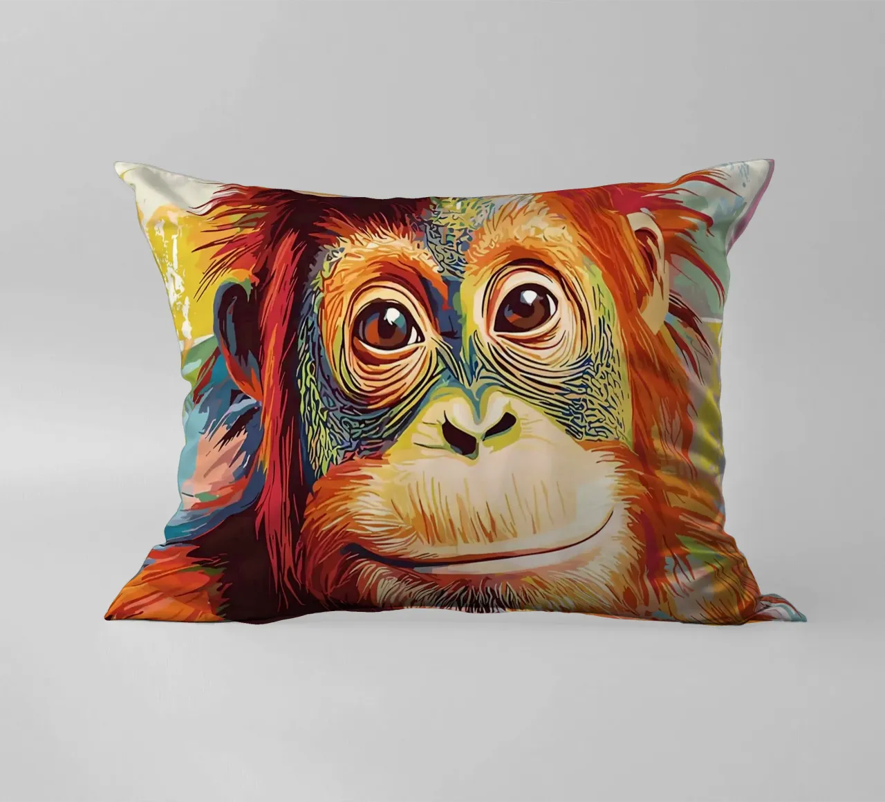 Orangutan con carta igienica sulla testa cuscino da JoyWalkerShop
