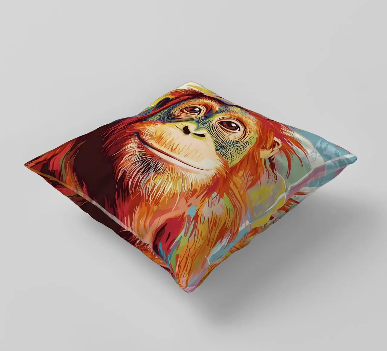 Orangutan con carta igienica sulla testa cuscino da JoyWalkerShop