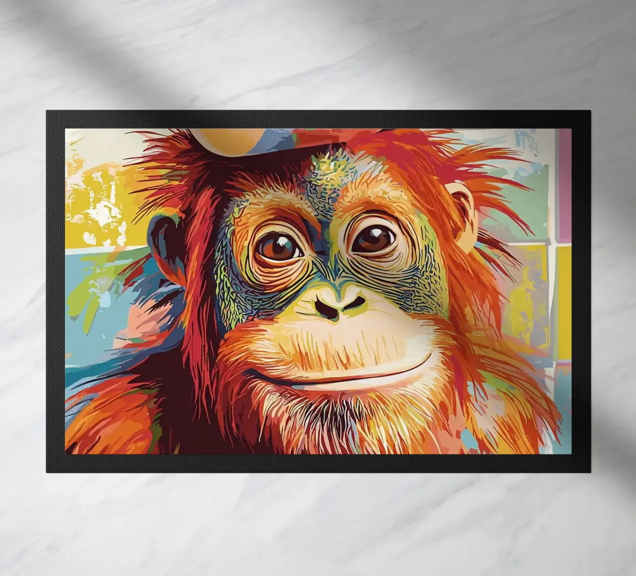 Orangutan con carta igienica sulla testa zerbino da JoyWalkerShop