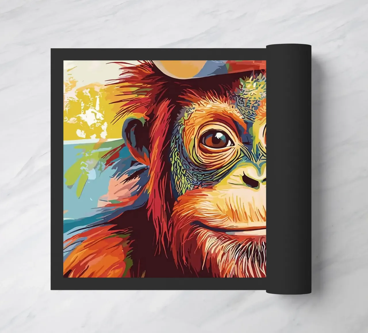 Orangutan con carta igienica sulla testa zerbino da JoyWalkerShop