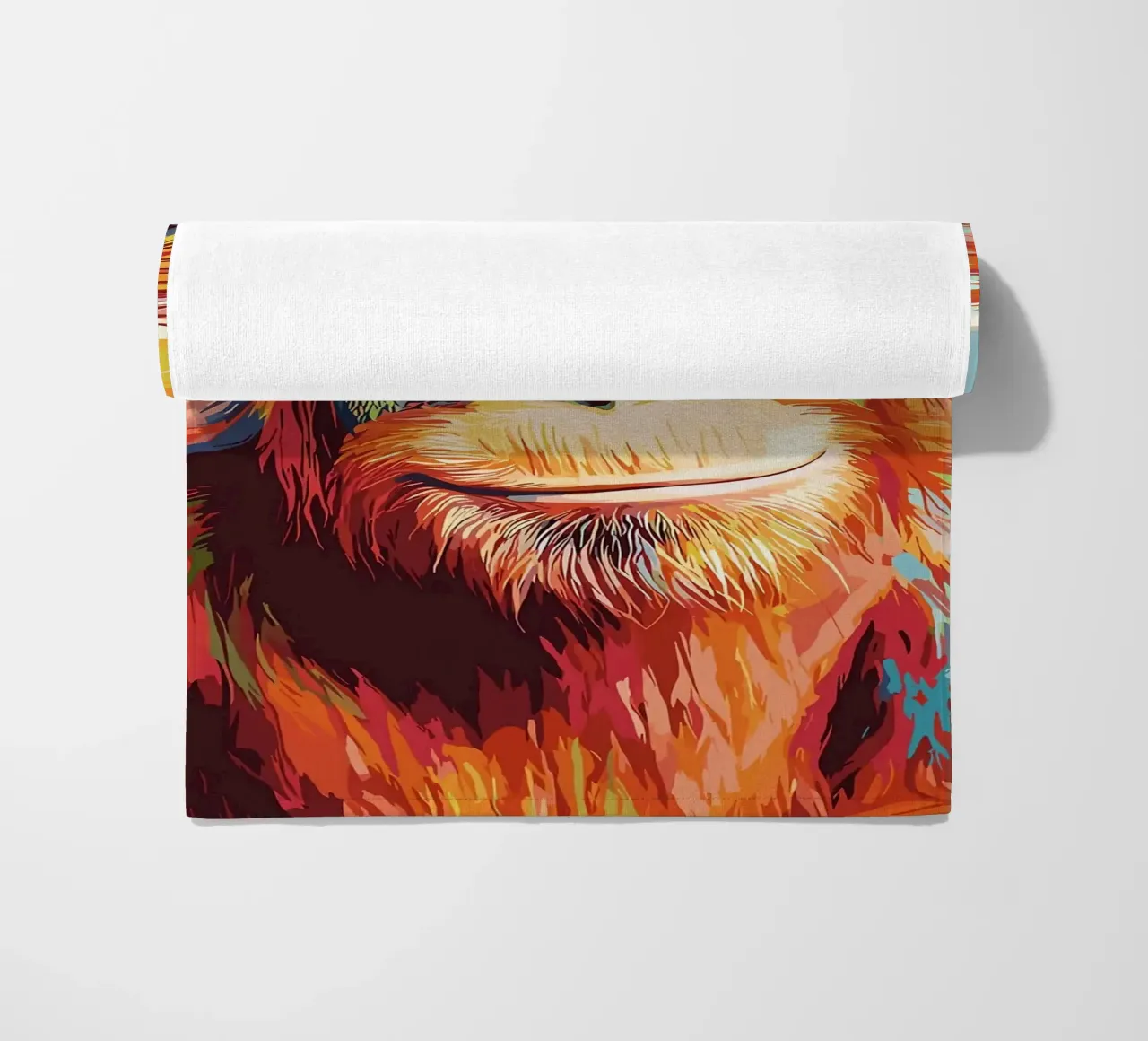 Orangutan con carta igienica sulla testa telo mare da JoyWalkerShop