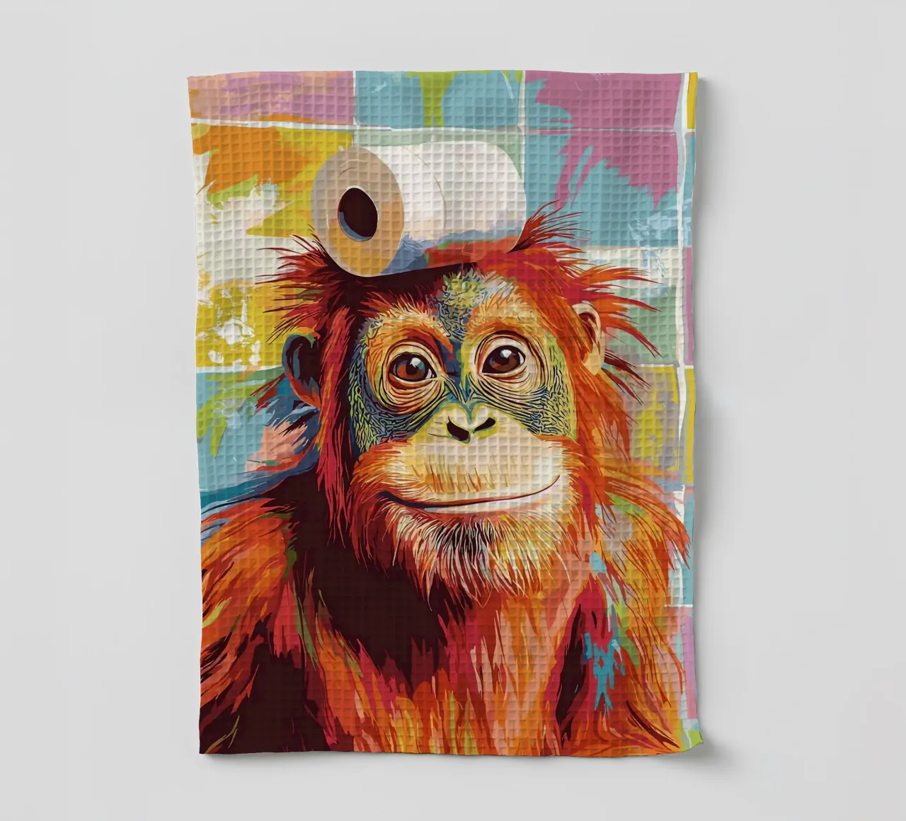 Orangutan con carta igienica sulla testa canovaccio da cucina da JoyWalkerShop