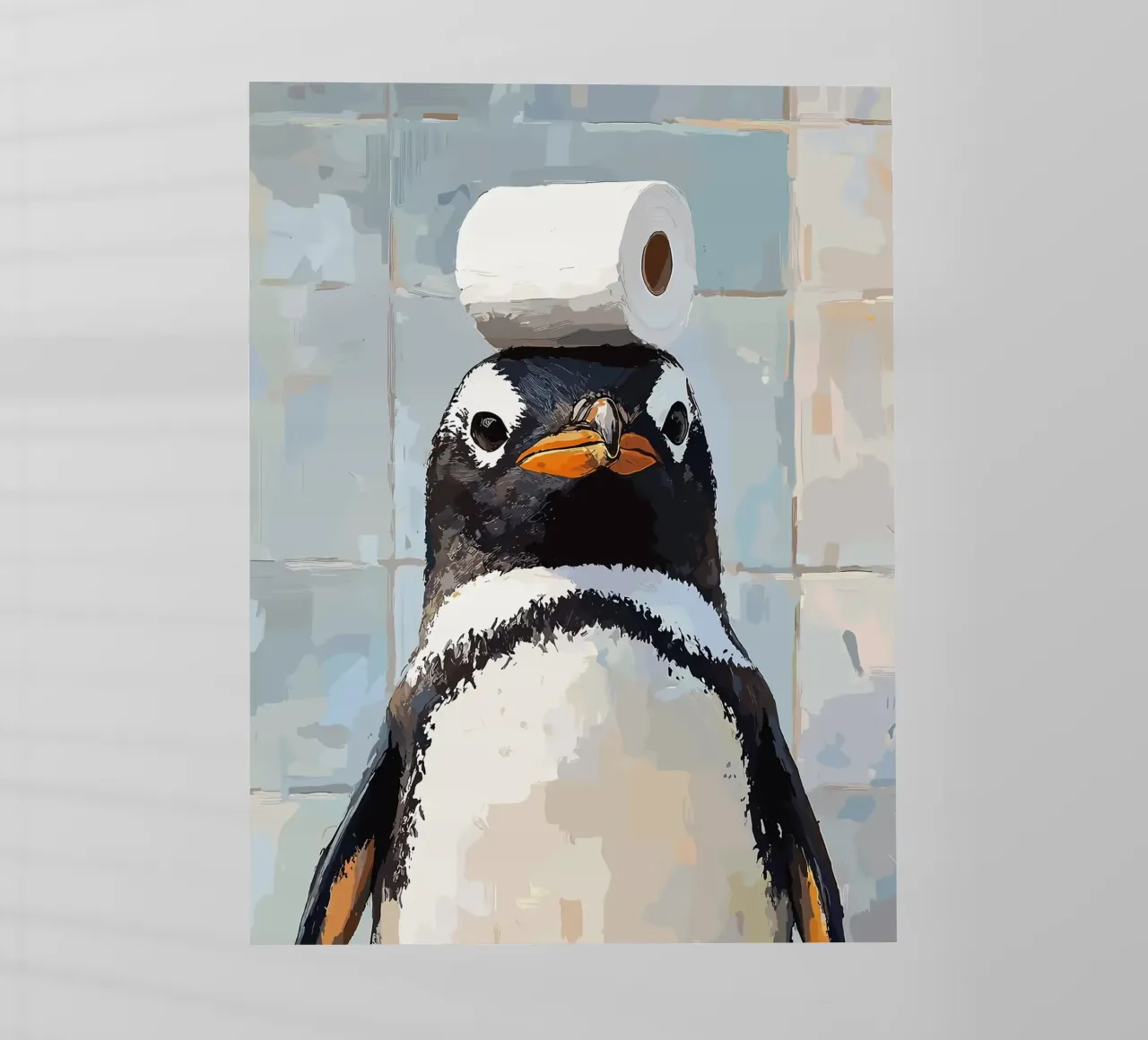 Pinguino con carta igienica sulla testa pellicola backlit da JoyWalkerShop
