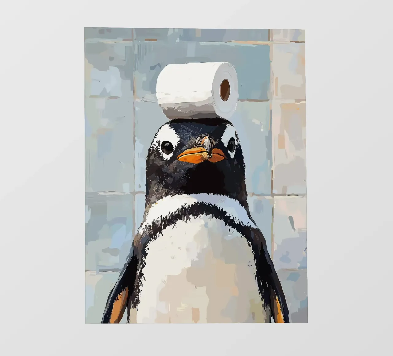 Pinguino con carta igienica sulla testa pellicola backlit da JoyWalkerShop