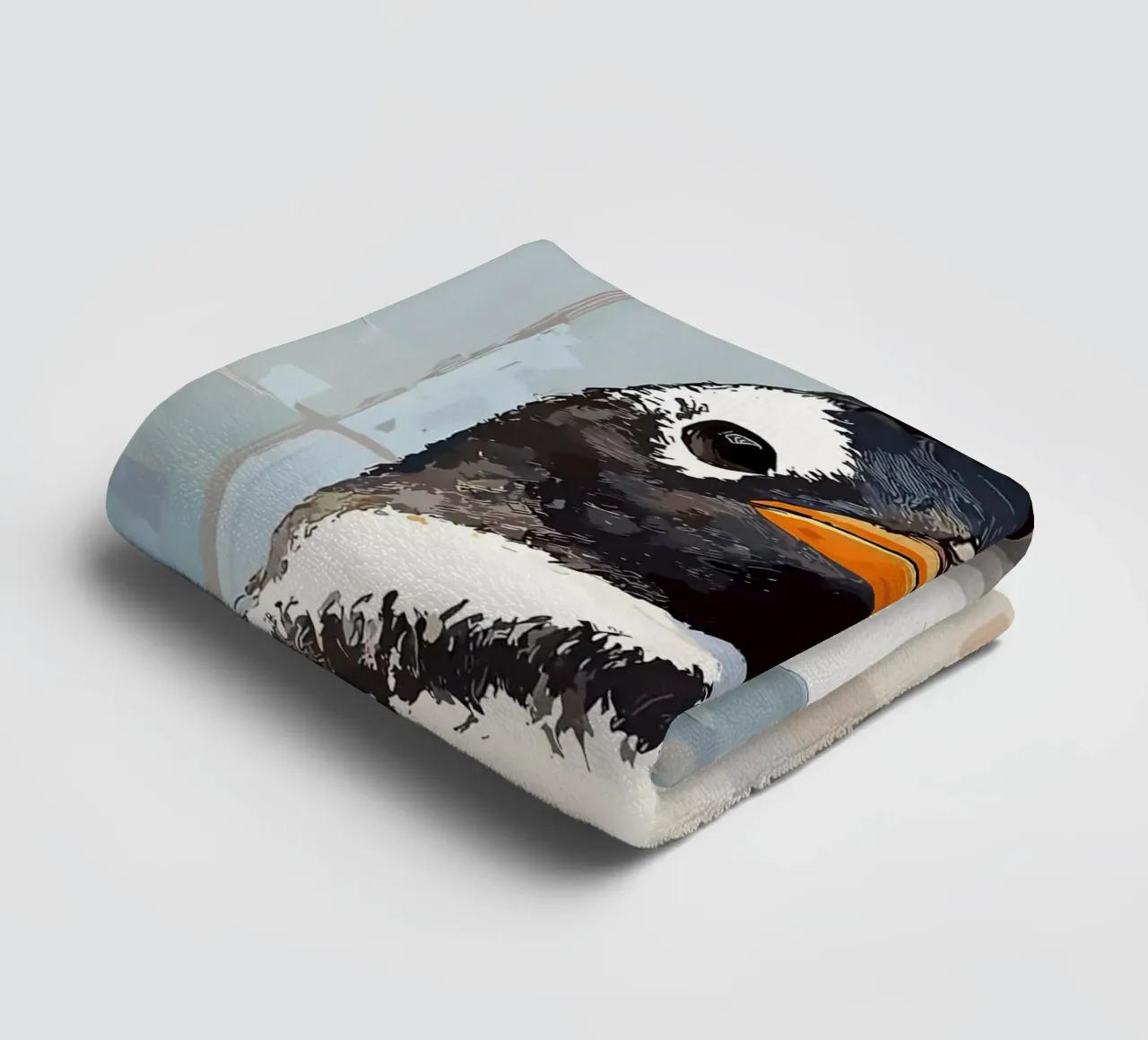 Pinguino con carta igienica sulla testa asciugamano da bagno da JoyWalkerShop