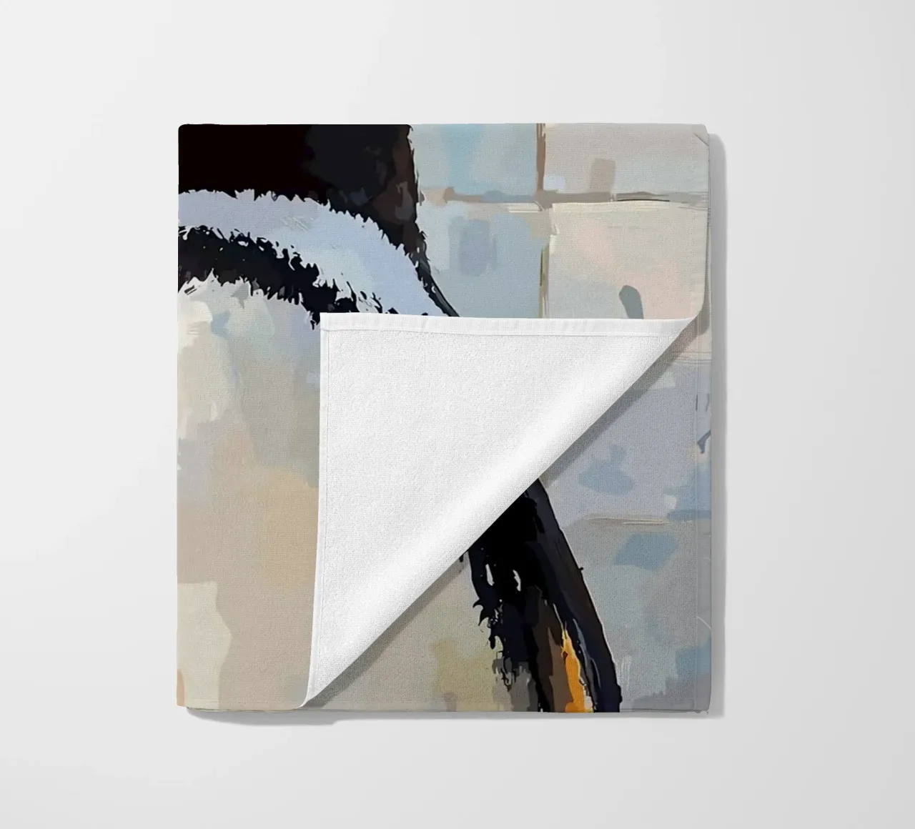 Pinguino con carta igienica sulla testa telo mare da JoyWalkerShop