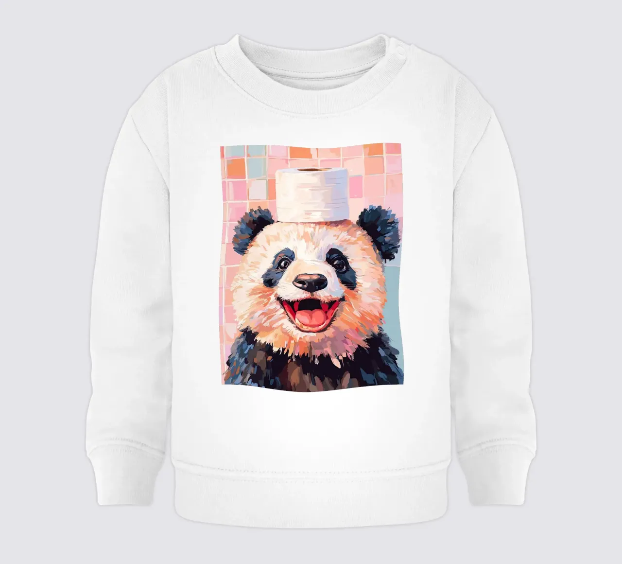 Panda con cappello di carta igienica felpa neonato da JoyWalkerShop