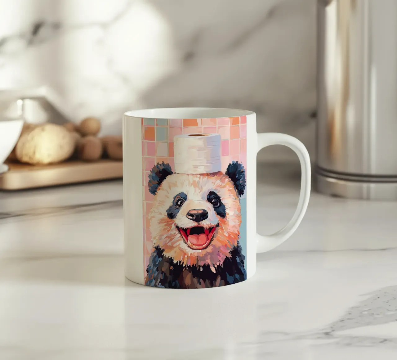 Panda met wc-hoed keramische mok van JoyWalkerShop