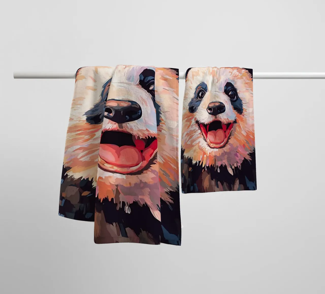 Panda met wc-hoed badhanddoek van JoyWalkerShop